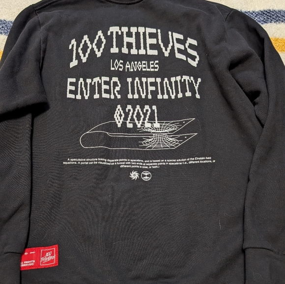 Men's Black 100 Thieves Sweater - Picture 4 of 4